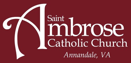 St. Ambrose Catholic Church Logo   Red White
