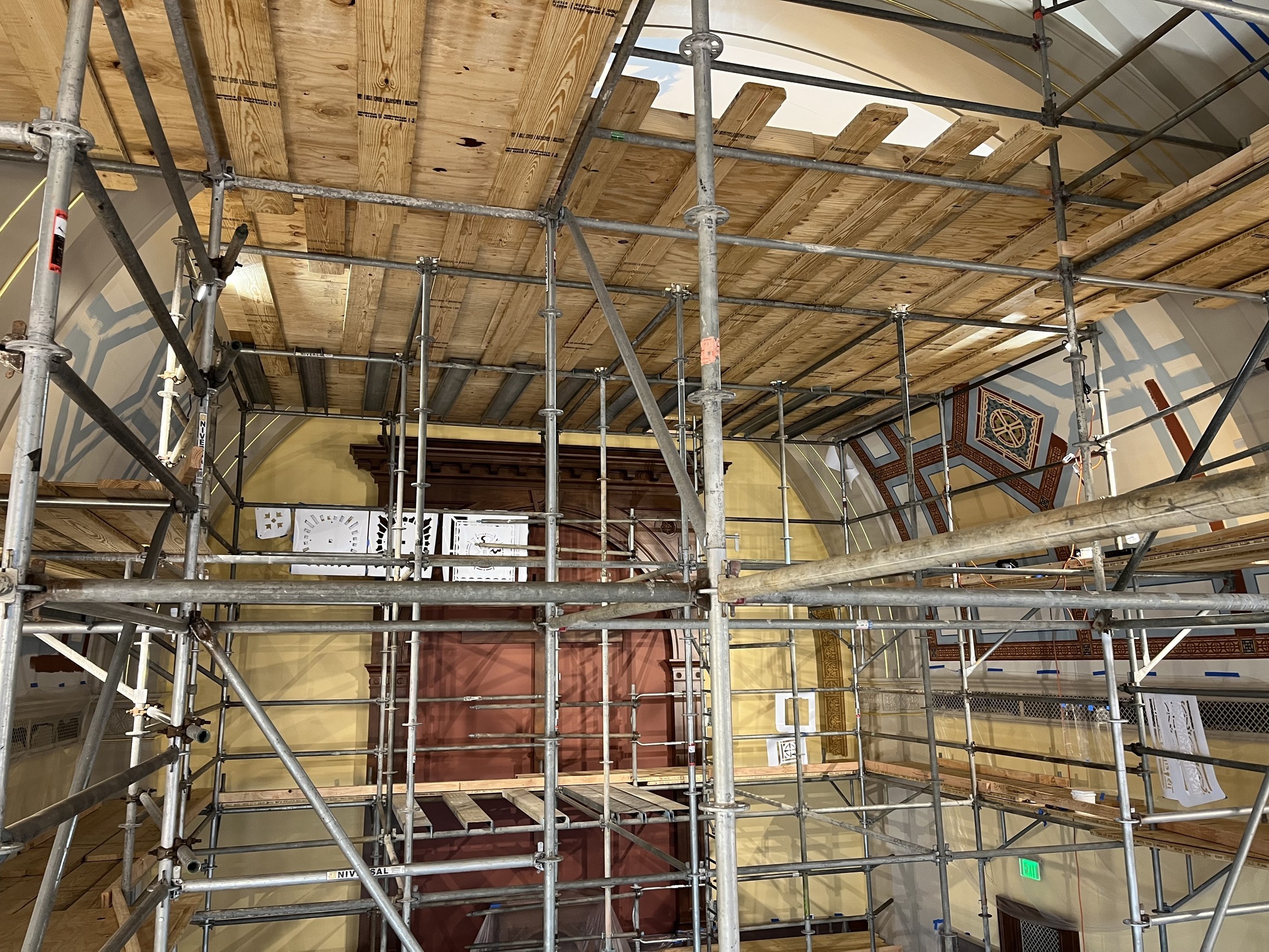 Image.newchurch.scaffolding.altarview.march30.2023